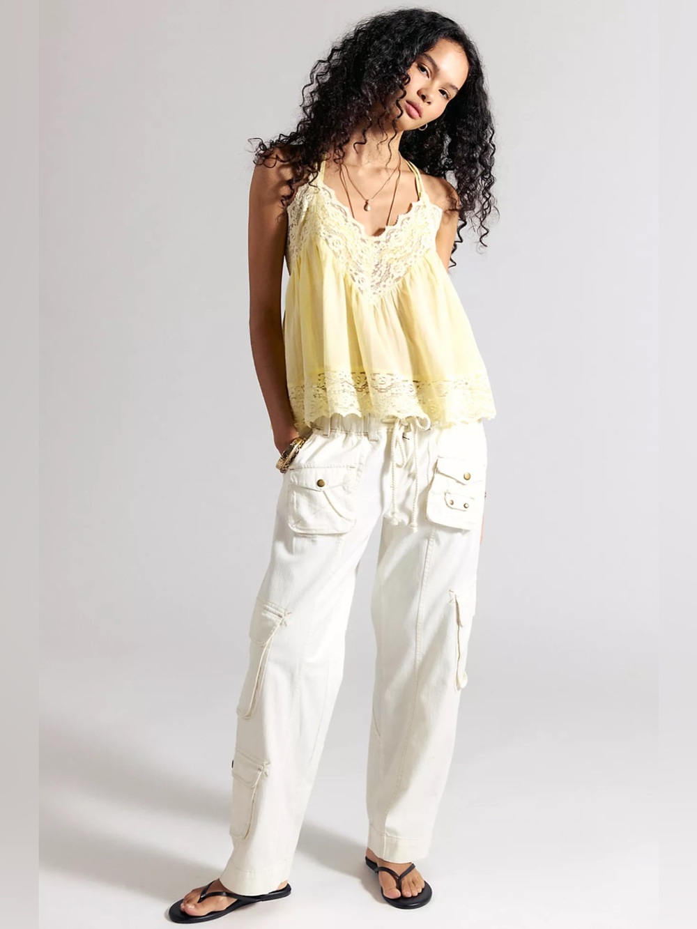 Free People Tahiti Pull-On Oversized Cargo Pants in Tofu
